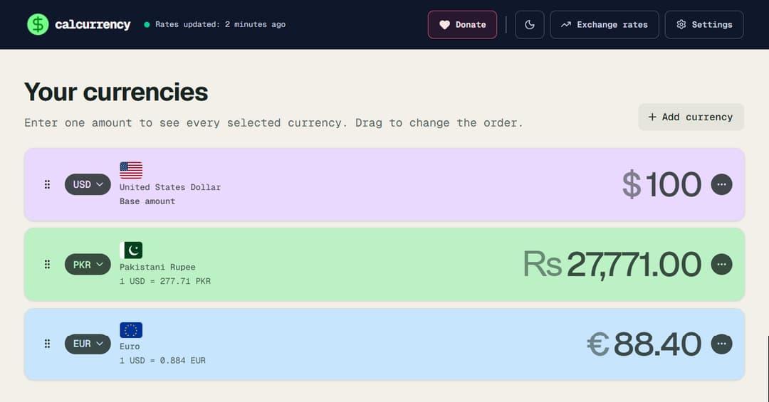 Calcurrency